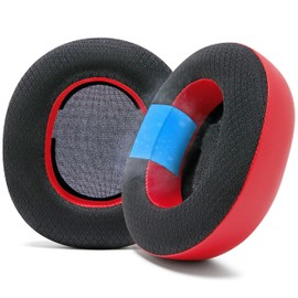 WC Freeze Nova Pro Wireless – Hybrid-Gewebe-Kühlgel-Ersatz-Ohrpolster für Steelseries Arctis Nova Pro Wireless von Wicked Cushions, verbesserte Haltbarkeit, Dicke und Schallisolierung | Red