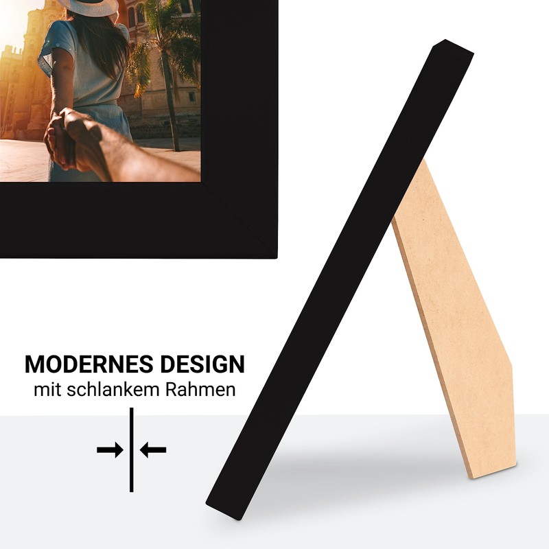 CABBEL Picture Frame 10 x 15 cm, Black, Sturdy MDF
