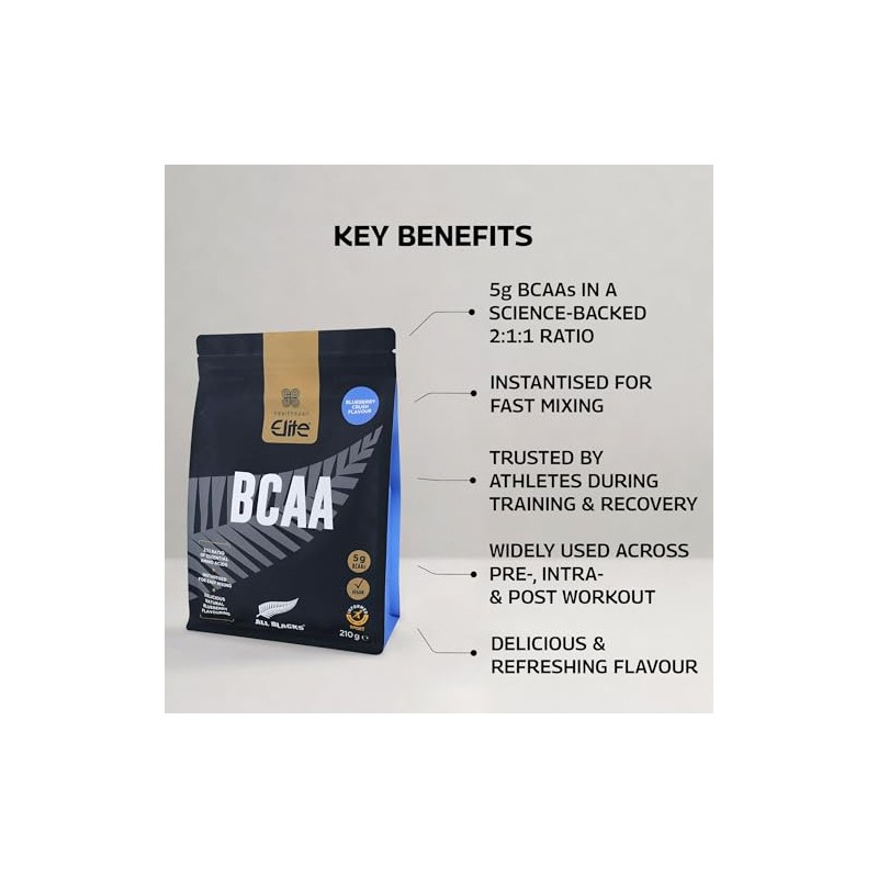 Healthspan All Blacks BCAAs, 210g, 30 Servings | Blueberry Crush