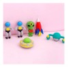 papelería laxia 4 Sets De Gomas Espaciales Astronauta Premium 4pz