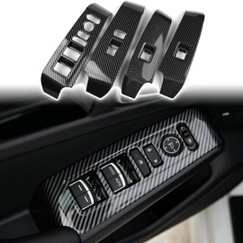 Thenice Compatible with Honda Civic Accessories Window Control Panel Door Armrest Cover Trims Interior Accessory for Civic 2022 2023 2024 2025 -Carbon Fiber Grain