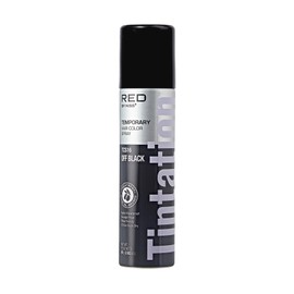 Red by Kiss Tintation Temporary Hair Color Spray, Instant Gray Root Touch Up Coverage, Water-Resistant & Smudge-Proof, Easy Wash Out, Barber & Hairline Touch-Up, Quick-Dry (Off Black, 2.82 oz)