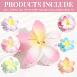 AstraGlam 6PCS Flower Hair Clips for Women, Colourful Claw Clip and Blumen Haarklammer, Non-Slip Hair Accessories for Thick and Thin Hair, 3.3 Inch Hairspange Blume