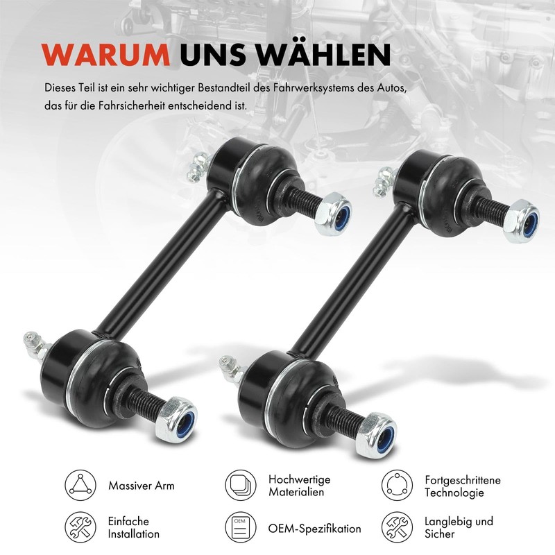 Frankberg 2 x Stabiliser Link Rod Rear Axle Compatible with
