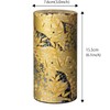 野口熊太郎茶園 Japanese Tea Canister Tin Golden Pattern/Double Lid/Japanese Washi Paper