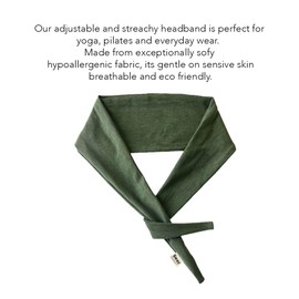Mane Label Hair Co Organic Cotton and TENCEL Headband, Soft Hypoallergenic Head Wrap for Sensitive Skin (Olive Green, one size)