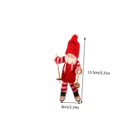 KOMBIUDA Mini Toys Xmas Decorations 4 Pack Ski Doll Decorations for Holiday Tabletop Adornment