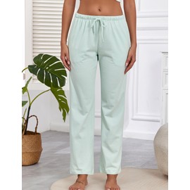 Viakeo Women's Striped Pajama Pants Cotton Lounge Pants Low Rise And Drawstring Pj Bottoms