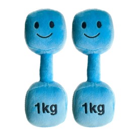 Plush Toy Dumbbell - Suitable for Newborn Babies - Very Cute Soft Toy - Plush Toys for Babies Infant Girls Boys 3 6 9 12 Months Baby Gift (Mystic Blue) (Double Pack)
