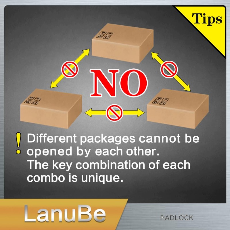 LanuBe Lock Laminated keyed Padlock (1-9/16", 40mm), keyed Alike Locks,