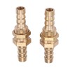 2 Pcs Brass Straight Barbed Hose Fitting Bulkhead Coupler Connector