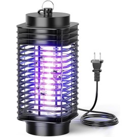 Bug Zapper, Electric Mosquito & Fly Zappers/Killer - Insect Attractant Trap Powerful Bug Zapper Light, Hangable Mosquito Lamp for Home, Indoor, Outdoor, Patio (Black)