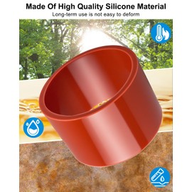 3Pcs Drain Line Sleeve Gasket Fit for Pitco Fryers, Drain Tube Seal Replace 60059302, Red