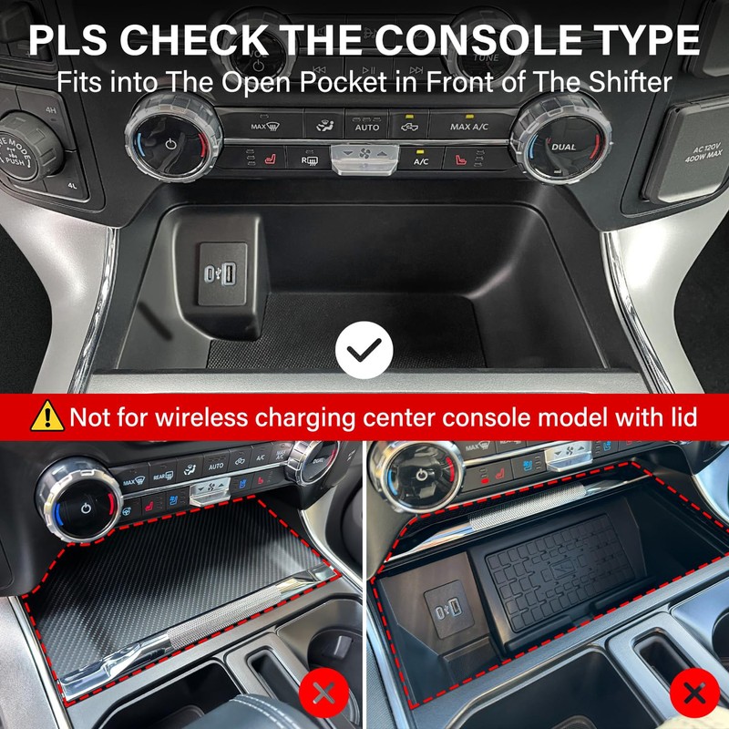 Center Console Compartment Cover for Ford F150 Accessories 2021-2024 2025,