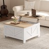 Yaheetech Farmhouse Lift Top Coffee Table with Storage, Square Coffee