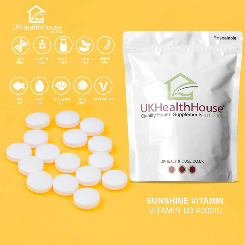 Pure High Strength Vitamin D3 4000IU Tablets - Help Bones