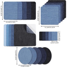 Flycppo Pack of 20 Jeans Patches, Iron-On Patches, Jeans Iron-On Patches for Denim Repair, Cotton Patches, DIY Clothing Patches for Children and Adults