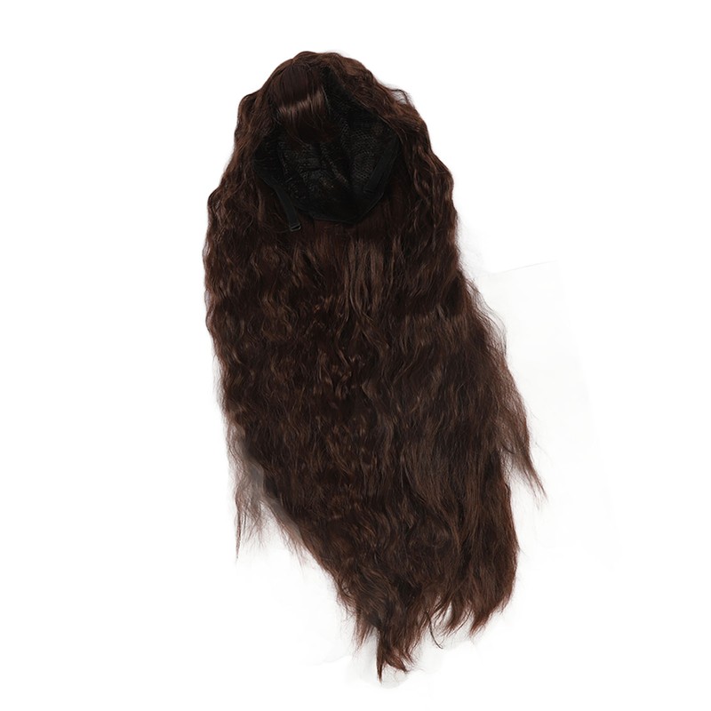 Women Long Brown Wavy Wig Heat Resistant Soft Fluffy Brown