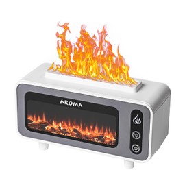 PANLUCK Flame Essential Oil Diffuser,Waterless Auto Off,Creates a Relaxing Atmosphere with Lavender & Vanilla Essential Oils & Decorative Piece, 7 Flame Color Aroma Diffuser