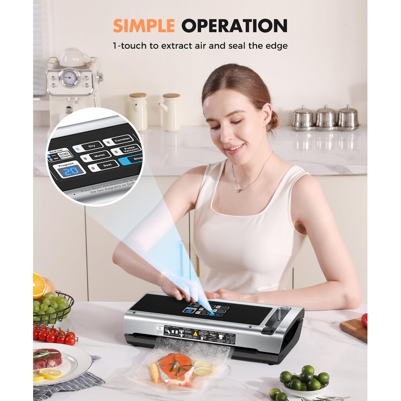Food Vacuum Sealer Machine with Storage & Built-in Cutter