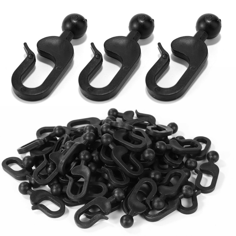 36pcs Plastic Hooks for Gazebo Curtains, Black Gazebo Hooks Multi-Purpose