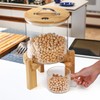 Tlence 5L Glass Rice Dispenser, Cereal Container with Bamboo Stand,