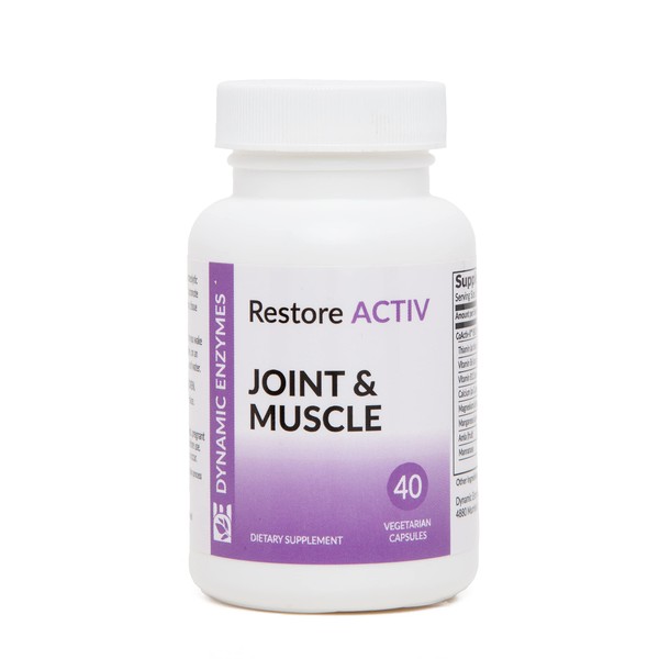 Restore ACTIV -Muscle, Joint & Tissue Support, Enteric-Coated Serrapeptase and Nattokinase - Systemic Enzymes | 40 Count