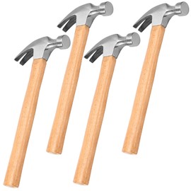 FUNSUEI 4 PCS 16 OZ Claw Hammer, Straight Claw Hammer, Carbon Steel Rip Claw Hammer with Wood Handle for Prying Nails, Woodworking, Repairing