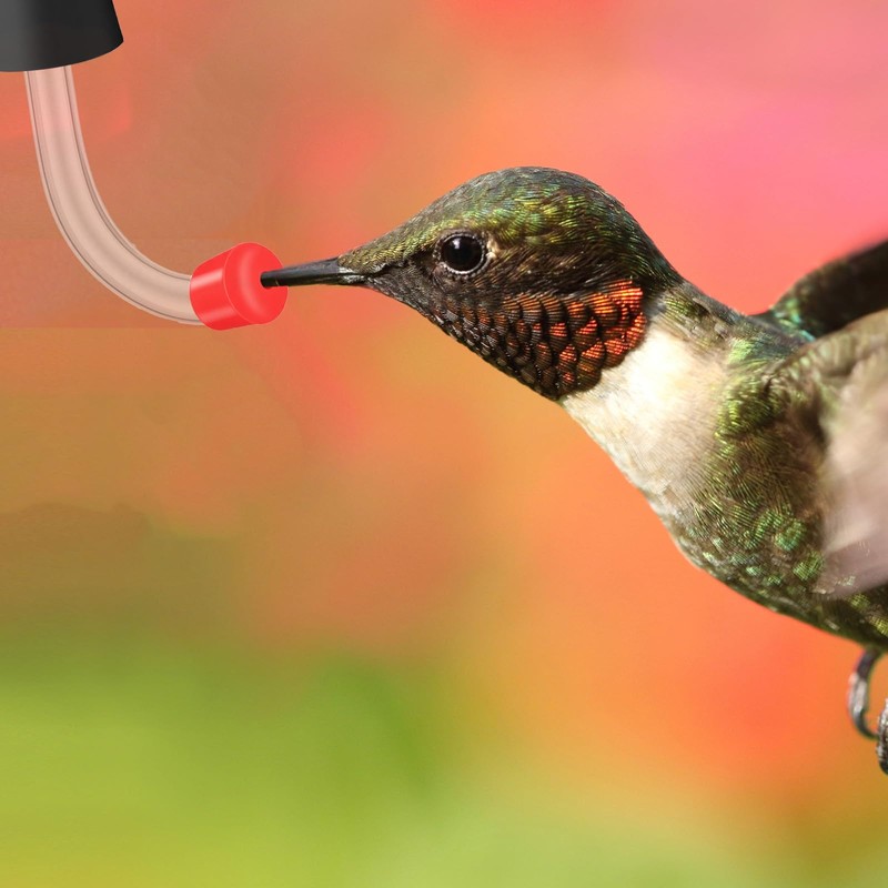 Baderke 10 Pcs Hummingbird Feeder Tubes and Stopper Replacement Parts