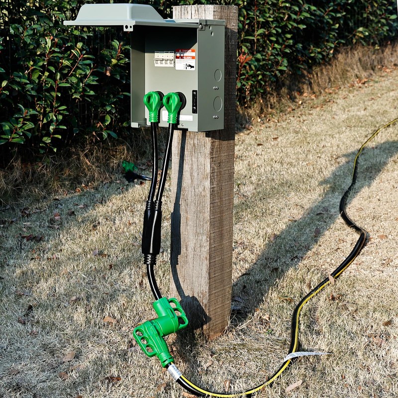 RVGUARD RV Y Adapter Cord with Handle Two 30 Amp