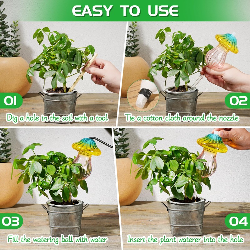 11 oz Large Plant Watering Globes, Glass Self Watering Globes,