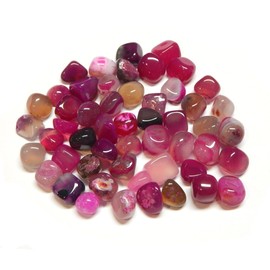 Pack of 50 Agate Gemstones Semi-Precious Stones Beads 9 mm ~ 15 mm Tumbled Stones Gemstone Semi-Precious Stone for Gemstone Game for Treasure Hunting and Decoration (Pink)