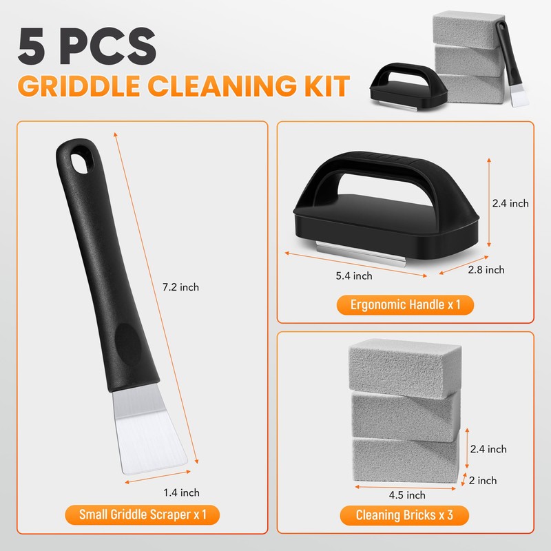 HE-SANQI Grill Brick for Cleaning Flat Top, Heavy Duty Grill