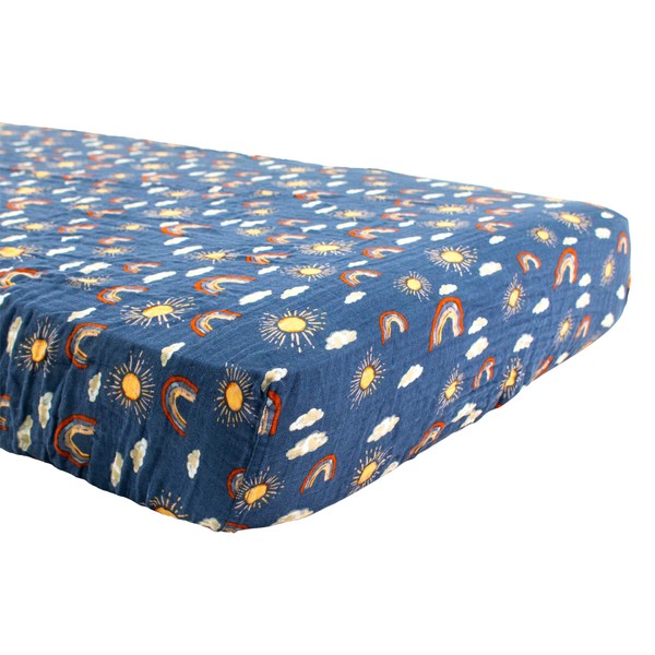 Bebe au Lait Classic Muslin Crib Sheet, 100% Cotton Muslin,