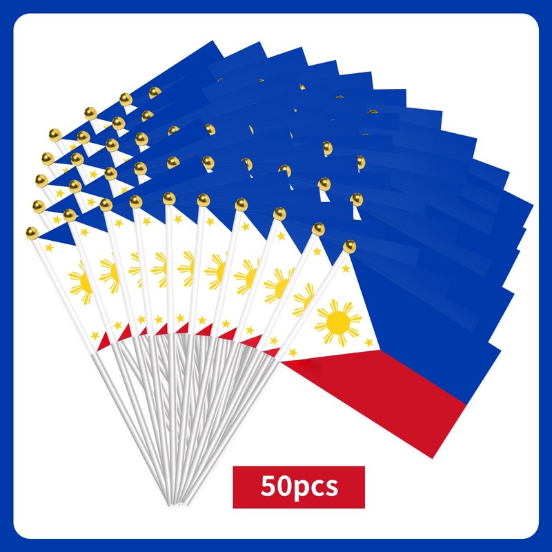 50pcs Philippines Mini Flags Small Filipino Philippine Flags Celebration Parade