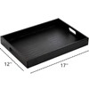 Lyellfe Black Serving Tray with Handles, Decorative Ottoman Tray in
