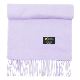 CANDOR AND CLASS 100% Pure Cashmere Scarf for Women, Solid Colors and Plaids, Unisex, Gift Box, Various Sizes (Solid Light Lilac)