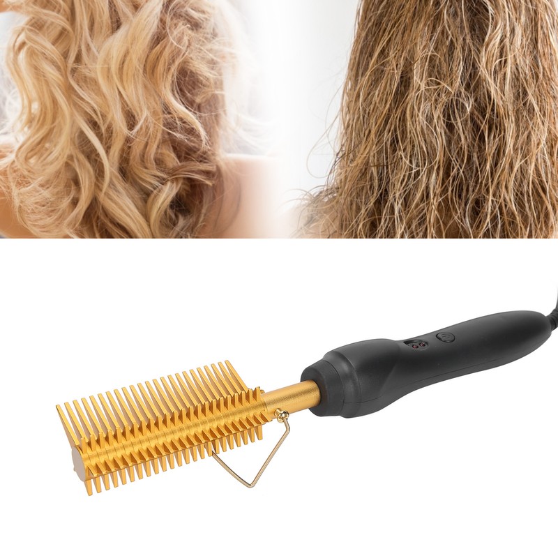 Electric Heating Comb WetDry Straightening Curling Hot Brush Hair Styling