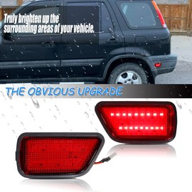 TurningMax 2x Red lens Red LED Rear Bumper Fender Side Marker Lights For 1997-2001 Honda CR-V