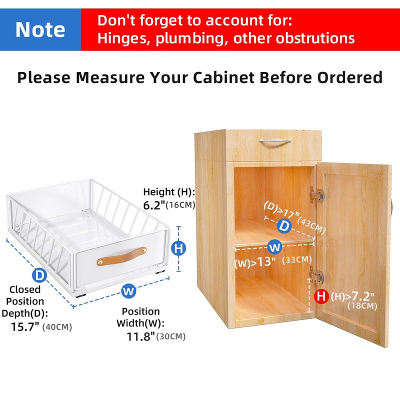 Pull out Cabinet Organizer Fixed with Adhesive Nano Film,Heavy Duty