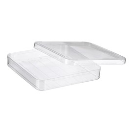 PATIKIL 10cm/3.9 Inch Plastic Petri Dishes with Lids, Square Culture Dish Tissue Culture Plate for Lab Science Experiments, Clear