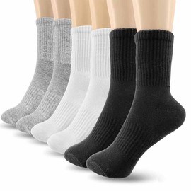 GeorgeX Calcetines de Algodón para Mujer, Calcetines por Encima del Tobillo 3 pares de Calcetines de Colores Lisos para Mujer