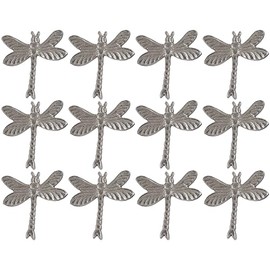 ALPHA Living HOME - Servilleteros de libélula – 12 piezas elegantes accesorios de mesa decorativos de metal para bodas, cenas, día festivo y decoración de mesa diaria (plata)