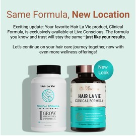 Hair La Vie Live Conscious Clinical Formula Hair Growth Vitamins for Women and Men w/Biotin, Collagen & Saw Palmetto (Pack of 1)