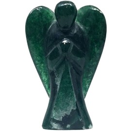 Nelson Creations, LLC Hand-Carved 2 Inch Dark Green Aventurine Guardian Angel Natural Gemstone Healing Figurine