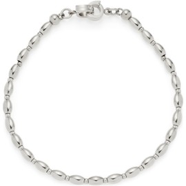 Leonardo Jewels Clip & Mix Lori 023742 Women's Oval Stainless Steel Bead Bracelet 18.5 cm Length Silver, Stainless Steel, No Gemstone