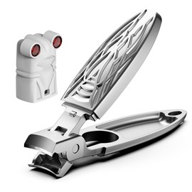 BEZOX Nail Clippers with Catcher - Toenail Clippers with Wide Open Jaw and Bionic Cicada Inspired Shape, Portable Toenail Clippers for Thick Nails with Protective Case