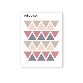 MILUKA Triangle Wall Stickers for Bedrooms, Living Room | Geometric Wall Art Stickers Boho Home Decor | Kids Wall Stickers & Murals Baby Room Decoration | Baby Wall Stickers for Nursery | 56 ud (Pink)