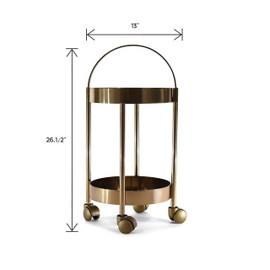 DUSTO Decorative Steel Serving Cart with Metal Wheels (DH8029) | Metal Wheels Portable Bar Cart | Portable Coffee Bar Table for Dining Hall | Decor Accent Bar Cart with Wheels.
