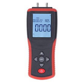 Digital Pressure Gauge, 12 Units Selectable, Digital Air Pressure Gauge, Gas Pressure Gauge, Differential Pressure Gauge, HVAC Gas Pressure Gauge with Backlit LCD Display